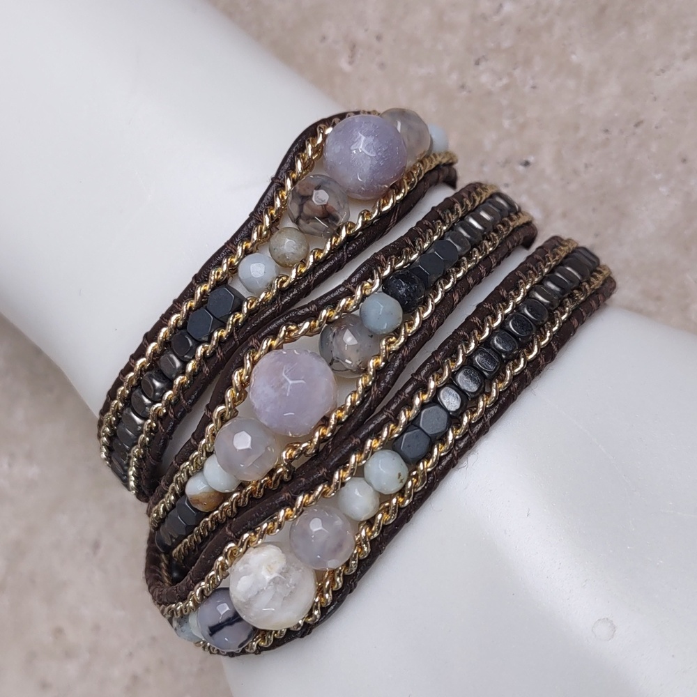 Nakamol Semi-precious Gemstones Wrap Bracelet